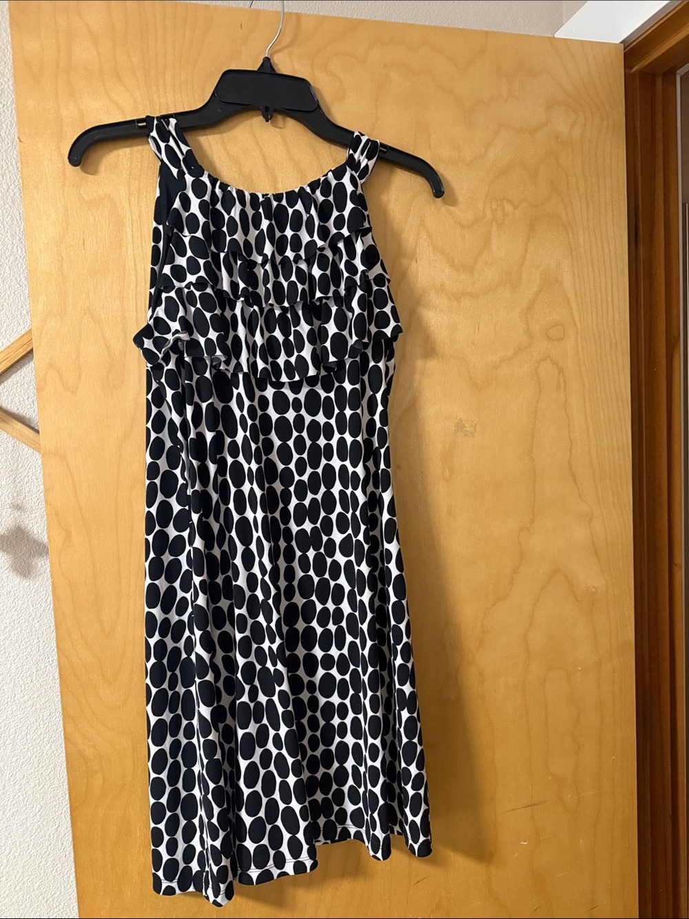 Enfocus Studio Black and White Polka Dot Mini Dress